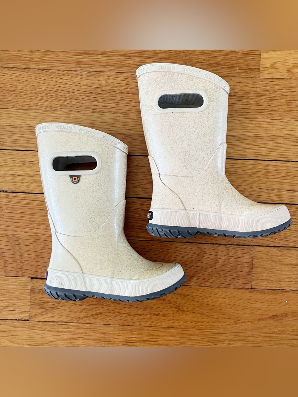 Bogs White Glitter Sparkly Outside Outdoor Waterproof Rainboots Toddler Girl 8